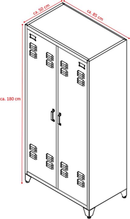 Image du produit Jet-Line Armoire à dossiers Vestiaire ODESSA rouge-gris foncé 2 portes