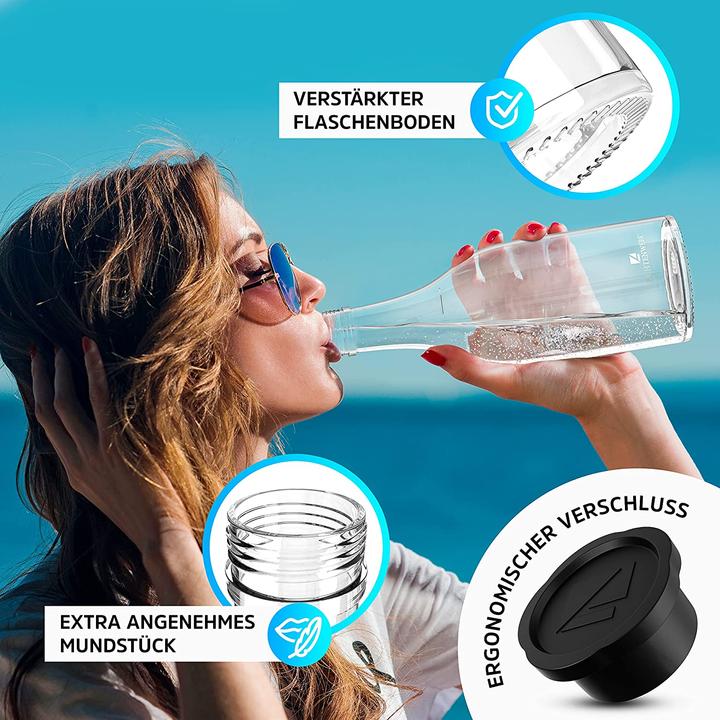 Produktbild Lichtenwerk 2x Premium Glasflasche kompatibel mit Sodastream Crystal 2.0