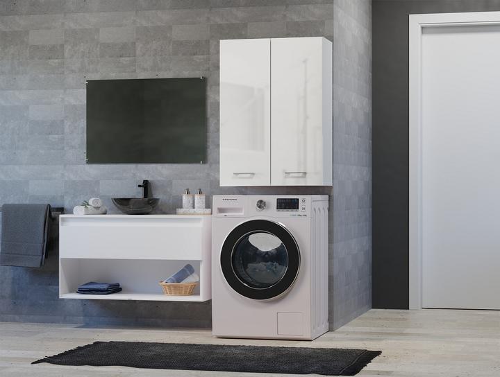 Produktbild Topeshop Schrank über der Waschmaschine POLA MINI DD 64x30xH90 weiss glänzend