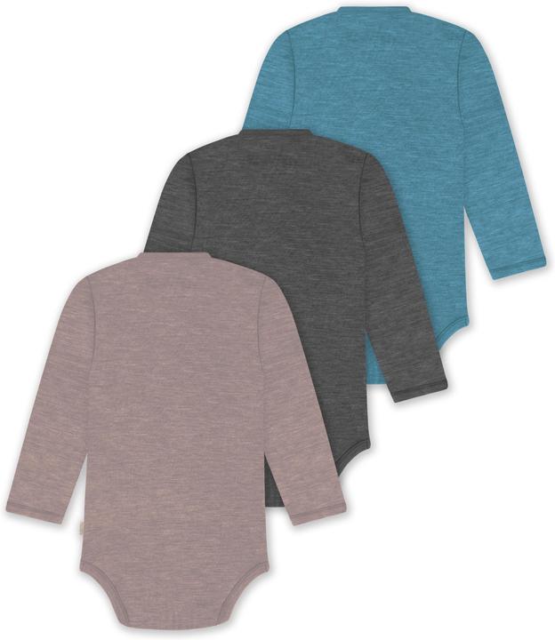 Produktbild Normani 3er Set Baby-Body Wickelbody Langarm Toddler-Bodysuit aus Merinowolle - 9357 (62)