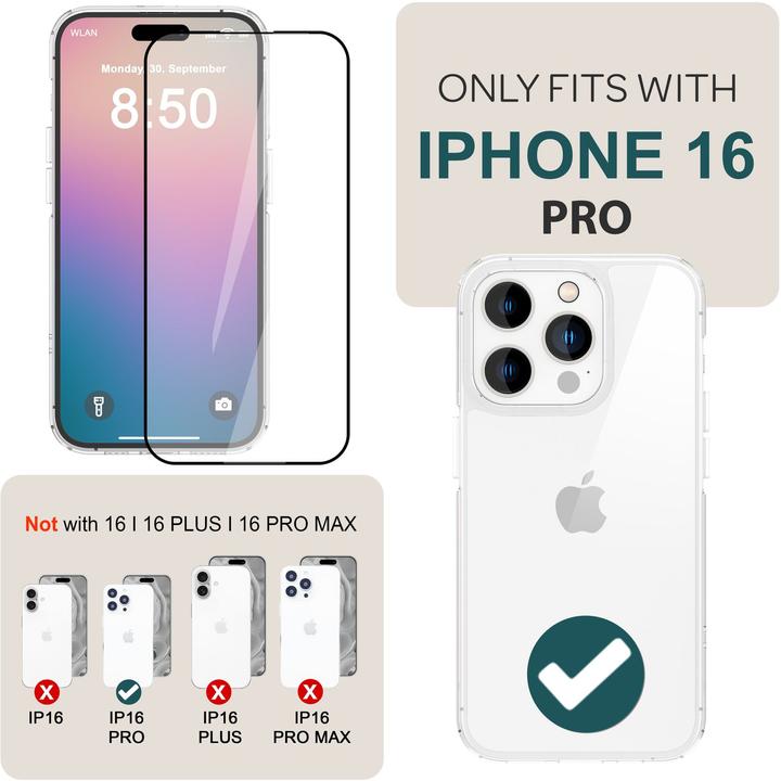 Immagine prodotto Nalia 2x vetro protettivo e 1x sagoma (2 Pezzo/i, Apple iPhone 16 Pro)