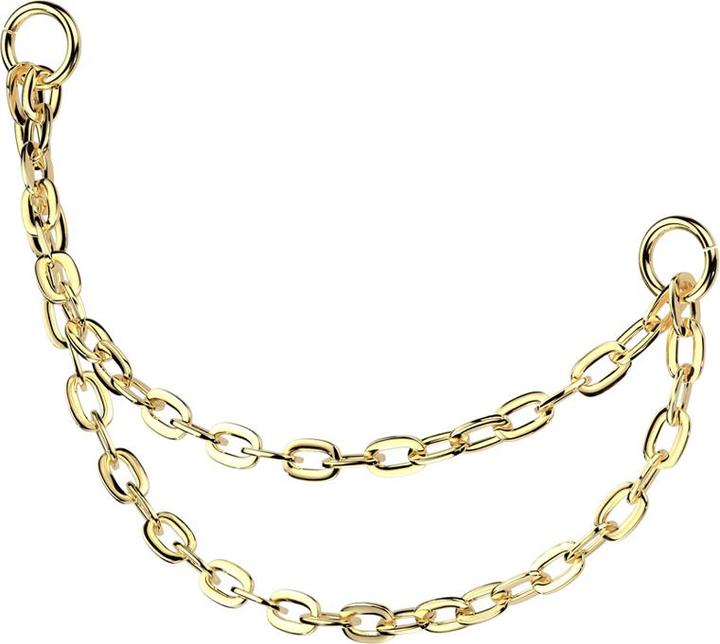 Star Piercing Verbindungskette Basic vergoldet zwei Ketten (Titan G23, ohne Messing)
