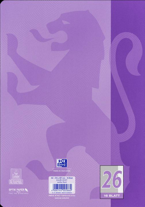 Actual product image Oxford Exercise book, A4, ruling 26 (A4, Checked, Hardcover)