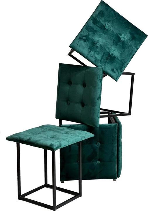 Image du produit Go Gift Puff-Transformer 5in1 - 5 tabourets en 1 pouf bouteille velours vert
