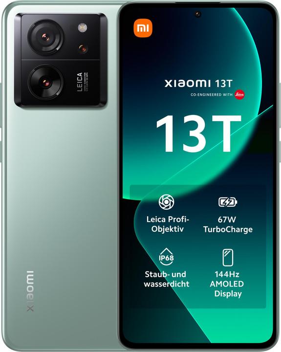 Immagine prodotto Xiaomi 13T (256 GB, verde prato, 6.67", Doppia SIM, 50 Mpx, 5G)