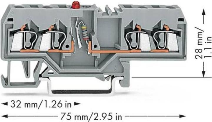 Produktbild Wago LED-Klemme 5 mm Zugfeder Belegung: L Grau 280-658/281-413 100 St. (280-658/281-413)