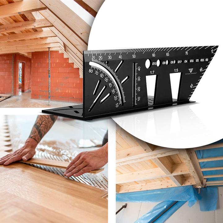 Produktbild Stahlwerk 2er Set Gehrungswinkel-Lineal mit Anschlag und Bohrlehre 3D-Winkel Gehrmass