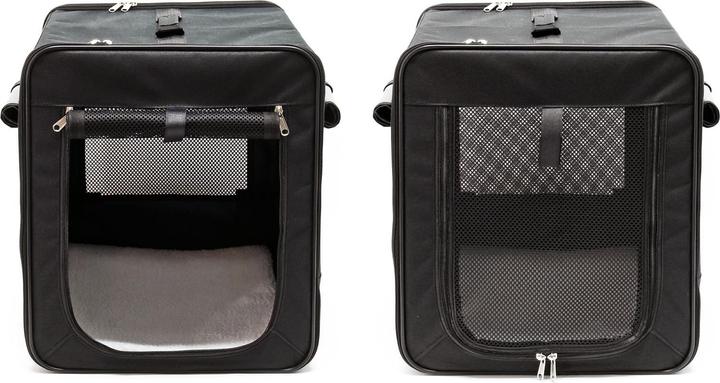 Productafbeelding Fudajo Opvouwbare draagzak in zwart voor honden, katten en huisdieren, maat S (42x36x41 cm), met kussen (Kat, Hond, Opvouwbaar)