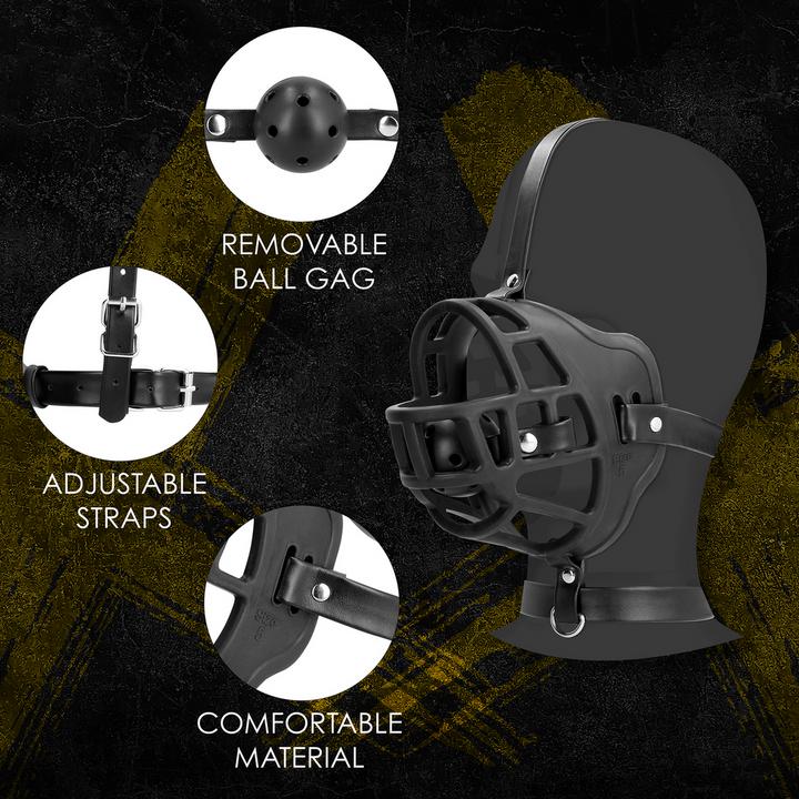 Image du produit Ouch! Muselière avec bâillon amovible - Noir