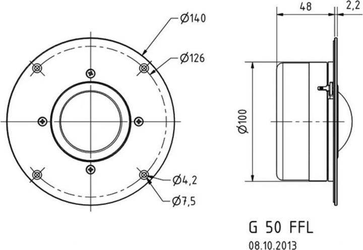Produktbild Visaton Gewebekalotte G 50 FFL, 8 Ohm