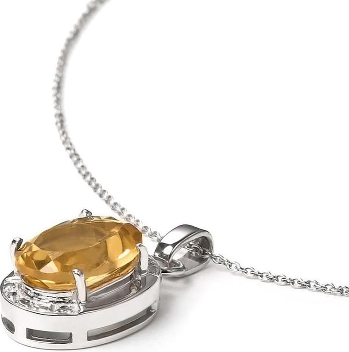 Xen Anhänger mit Kette Citrin 925 Silber XEC273 (925 Sterling Silber, 45 cm)
