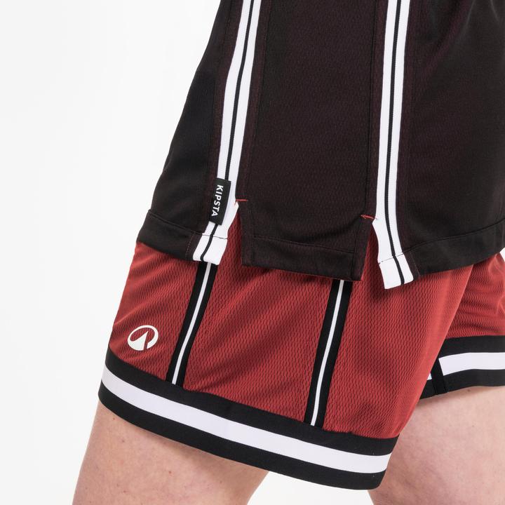 Produktbild Tarmak Damen/Herren Basketball Shorts wendbar - Short 500 schwarz/rot (3XL)