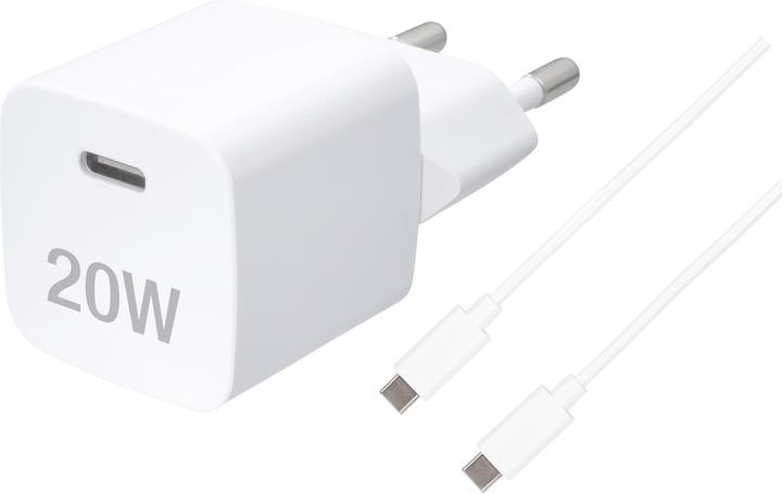 Produktbild Vivanco PD3.0 USB-C Ladeset, 20W, inkl. 1.2m USB-C Kabel, weiss (20 W)