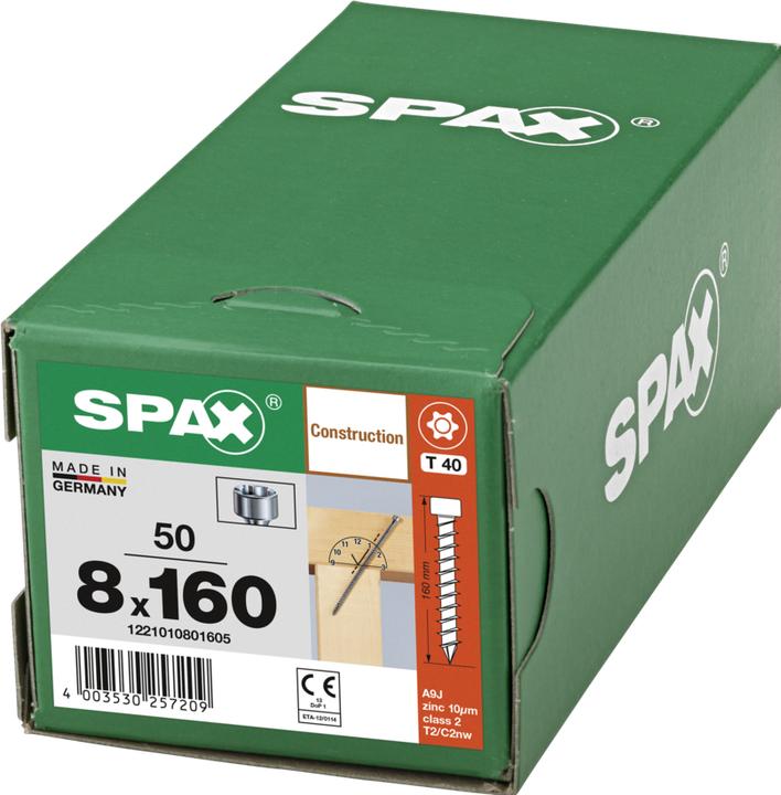 Actual product image Spax Cheese head screw WIROX full thread T-Star Plus Ø 8x160 mm (50 pieces) (50 Screws per piece)