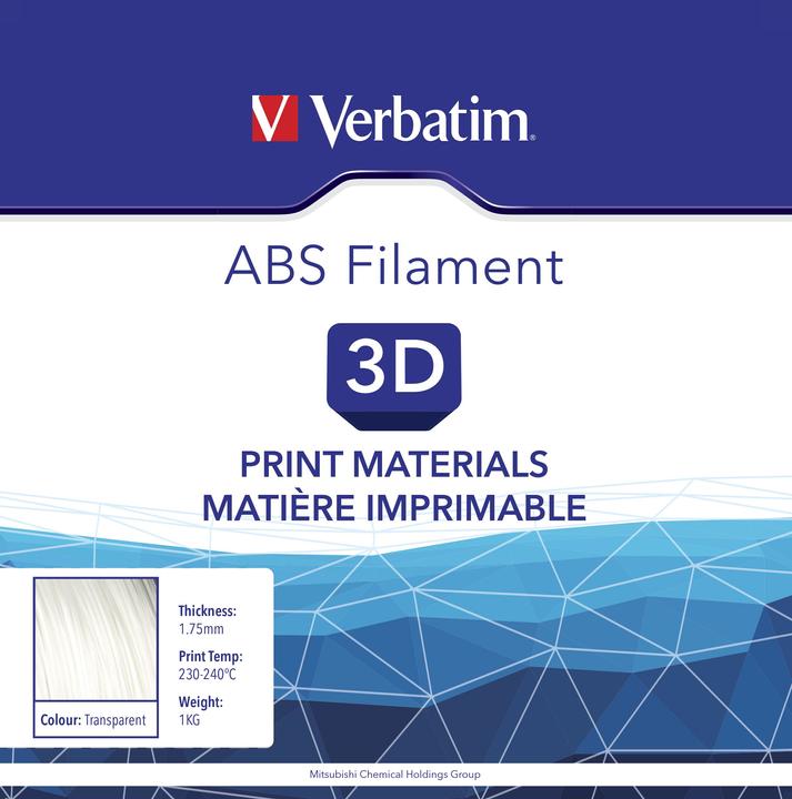 Produktbild Verbatim Filament (ABS, 1.75 mm, 1000 g, Transparent)