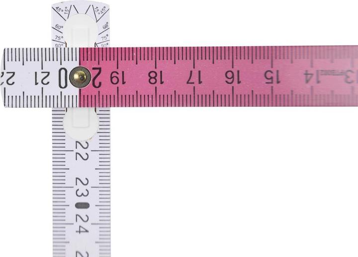 Produktbild Dönges Gliedermassstab 2 m, Holz, weiss/rot mit Aufdruck, 16 mm (2000 mm)