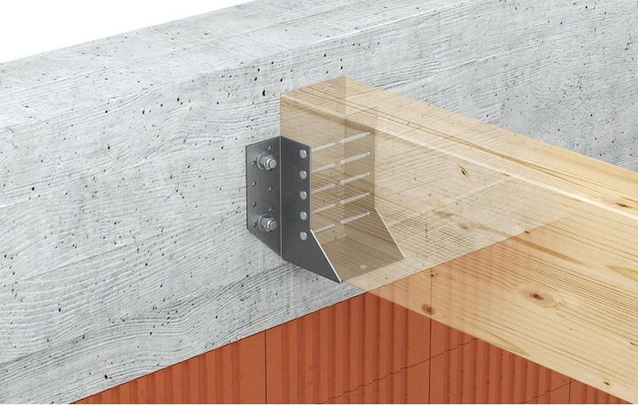 Actual product image GH Beam shoe Kombi 04 external 140x139 - hot-dip galvanised steel (Joist hanger, 1 pcs.)
