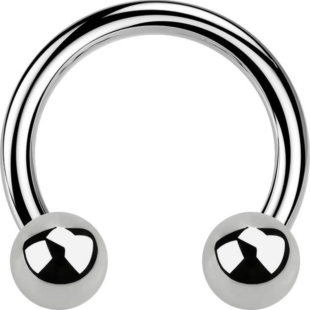 Produktbild Star Piercing Circular Barbell silber mit zwei Kugeln (Titan G23, ohne Messing)