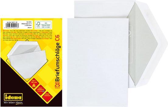Produktbild Idena BU C6 weiss 75g 25er nk o.F. FSC-Mix (DIN lang (11 x 22 cm), 25 x)