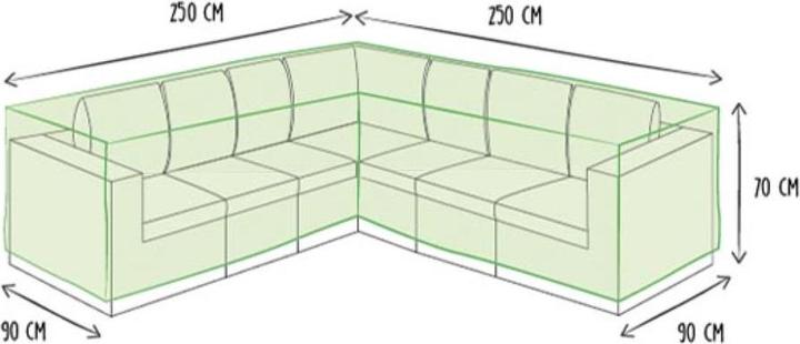 Actual product image Garden Lights Outdoor Cover for L-Shape Lounge Set - 250 cm