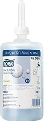 Productafbeelding Tork Haar & Lichaam Vloeibare Zeep, Shampoo & Douchegel, S1 Dispenser, Premium Kwaliteit, 1 x 1000 ml (Vloeibare zeep, 1000 ml)