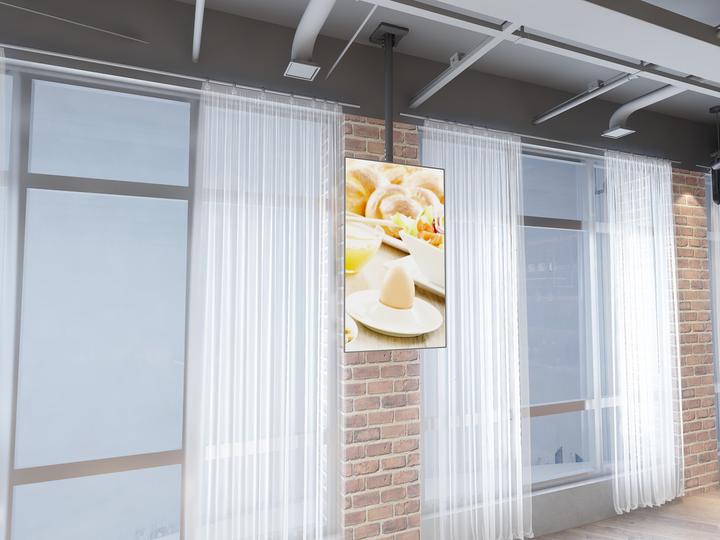 Image du produit Multibrackets Support plafond 1x, 32"-65", noir, VESA 100x