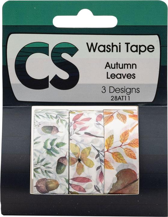 Colorations Washi tape foglie d'autunno 3 rotoli, 5 metri.