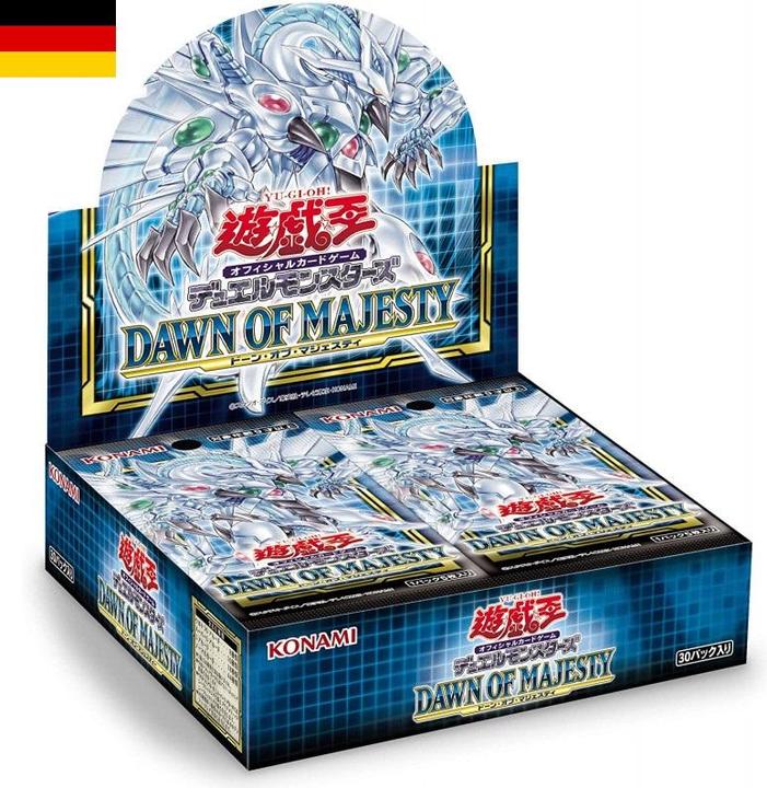 Actual product image Yu-Gi-Oh Dawn of Majesty Booster - 1st Edition -! - EN (German, Booster Pack)