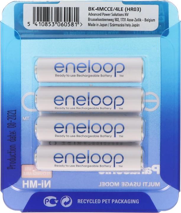 Panasonic pacchetto scorrevole eneloop (4 pz., AAA, 750 mAh)
