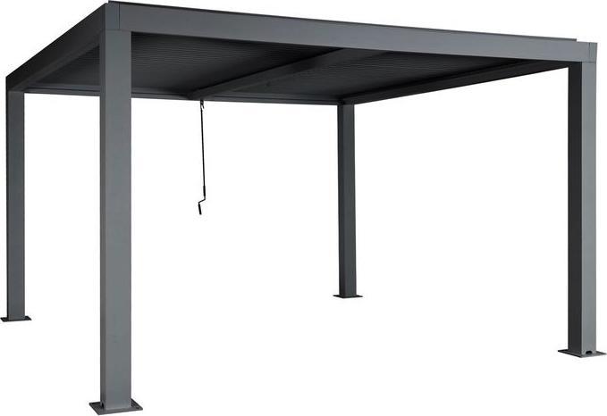 Immagine prodotto Mendler Pergola HWC-L46, telaio in alluminio da 11 cm, grondaia anti-pioggia, 3x4m, antracite (300 cm, 400 cm)