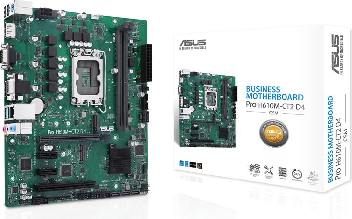 Produktbild ASUS PRO H610M-CT2 D4-CSM LGA1700 MB (LGA 1700, Intel H610, mATX)