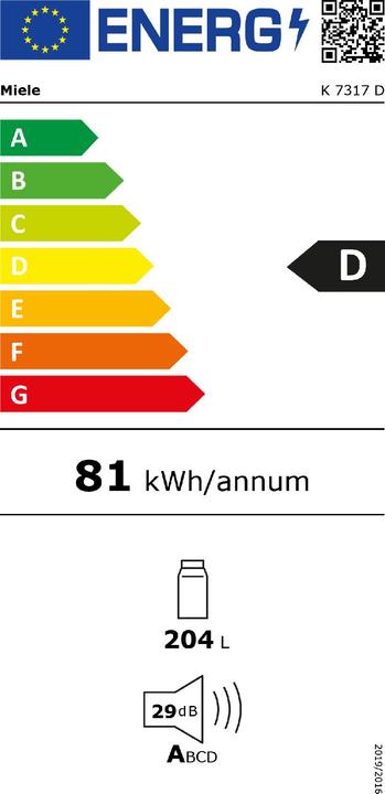 Energy Label Miele Refrigerator K 7317 D (204 l)
