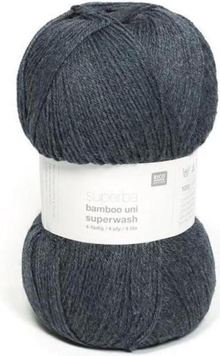 Produktbild Rico Design Wolle Bamboo Uni für Socken 100 g, Grau Blau (420 m)