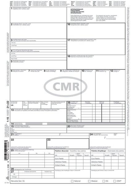 Image du produit Rnk Éditeur Formulaire "Lettre de voiture internationale (CMR)", SD (200 x)
