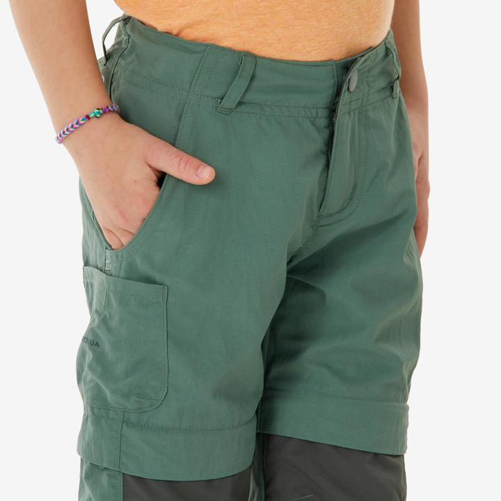 Produktbild Quechua Kids’ convertible hiking trousers, 2-6 years, MH500 - Green (5, 6)