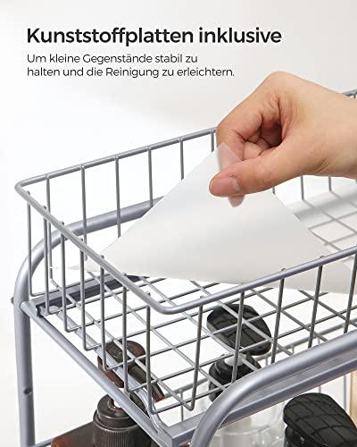 Actual product image Songmics Kitchen shelf 2 drawers silver