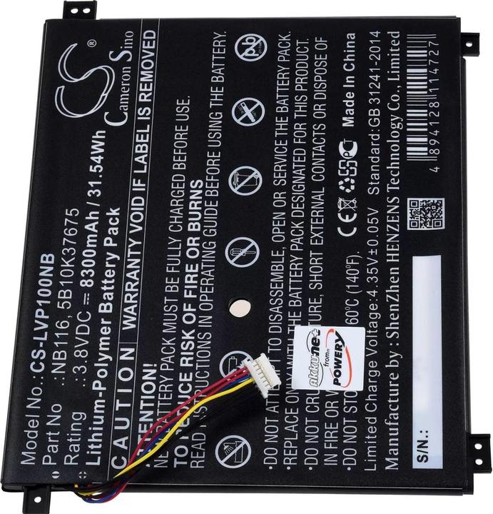 Produktbild AccuCell Akku Lenovo IdeaPad 100S-11IBY 80R200DHGE, Typ NB116 (8300 mAh)