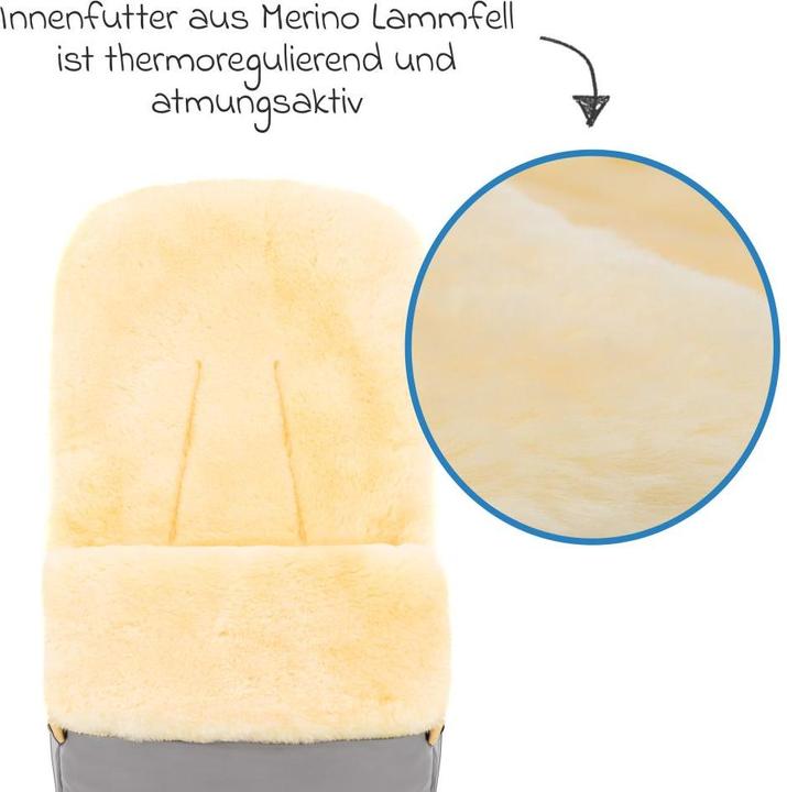 Actual product image Fillikid Fusssäcke für Kinderwagen & Buggys Lammfell-Fusssack Bernina Reflect mit reflektierendem