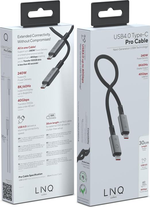 Actual product image LINQ Connects USB4 PRO CABLE -0.3M (0.30 m, USB 4.0)