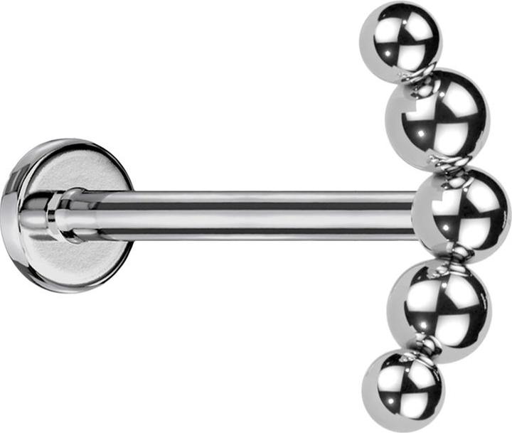 Immagine prodotto Star Piercing Micro Labret filo interno sfere d'argento (senza ottone, Titanio G23)