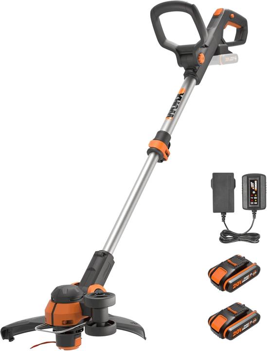 Produktbild Worx WG163E Akku-Rasentrimmer und Kantenschneider inkl. 2x 2Ah Akkus & Ladegerät (Trimmfaden)