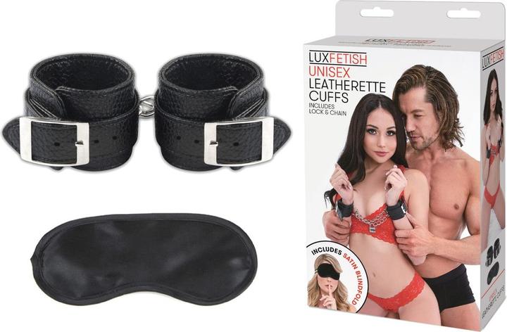Actual product image Lux Fetish Faux leather handcuffs