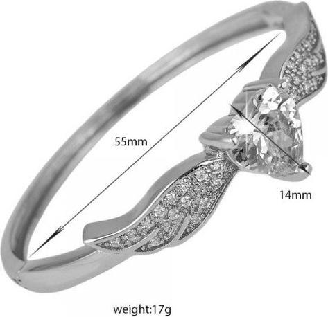 Hermex LUXUS mit Platin veredelt Armreifen Armband Charms Zirkonia - Platin (Kupfer-Nickellegierung)