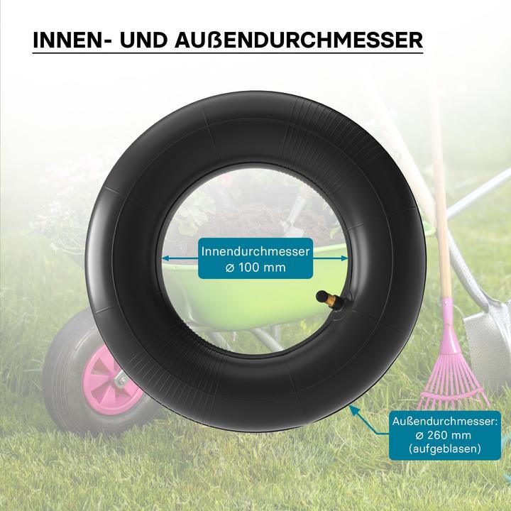 Actual product image Wiltec Standard Inner Tube for Wheelbarrow Size 3.00-4 TR87