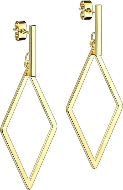 Star Piercing Ohrstecker vergoldet Balken Anhänger Diamant (ohne Messing, Chirurgenstahl 316L)