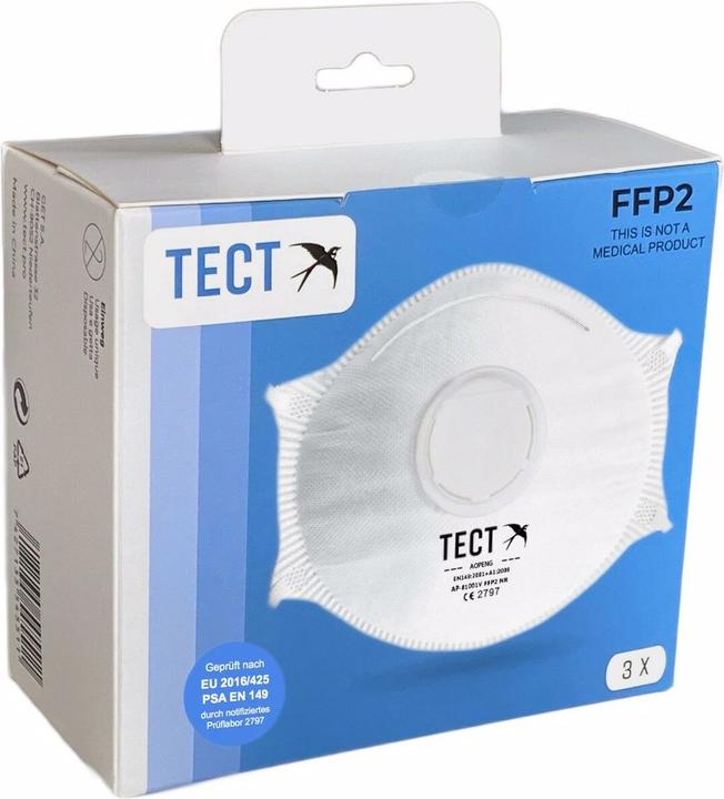 Produktbild Tect Atemschutzmaske mit Ventil (FFP2, 3 x)