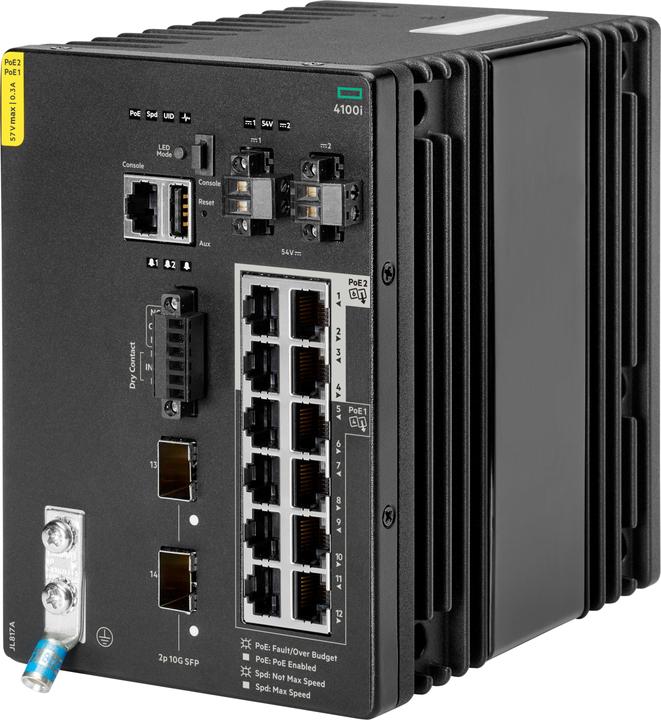 Productafbeelding HPE E Aruba 4100i Switch 8 Port PoE en 4 Port PoE, 2 SFP+, Layer 2, Web GUI, CL (12 Havens)