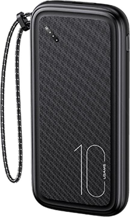 Usams Powerbank PB56 10000mAh 2xUSB USB-C MicroUSB Fast Charge czarnyblack 10KCD (10000 mAh, 10 W, 37 Wh)