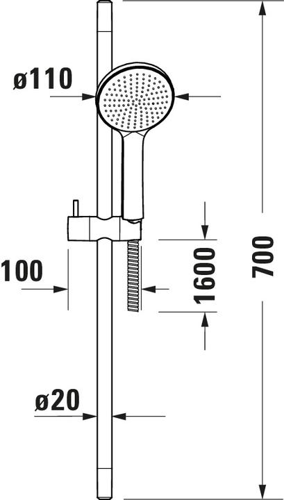 Produktbild Duravit Brauseset chrom (1 Strahlarten, 19.50 l/min)