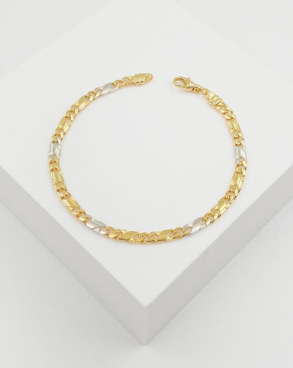Image du produit Muau Chaîne de 8 (21 cm, 750, Or blanc, Or jaune 18 carats)